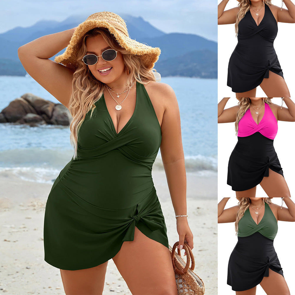 Traje de baño cruzado de una pieza ajustado